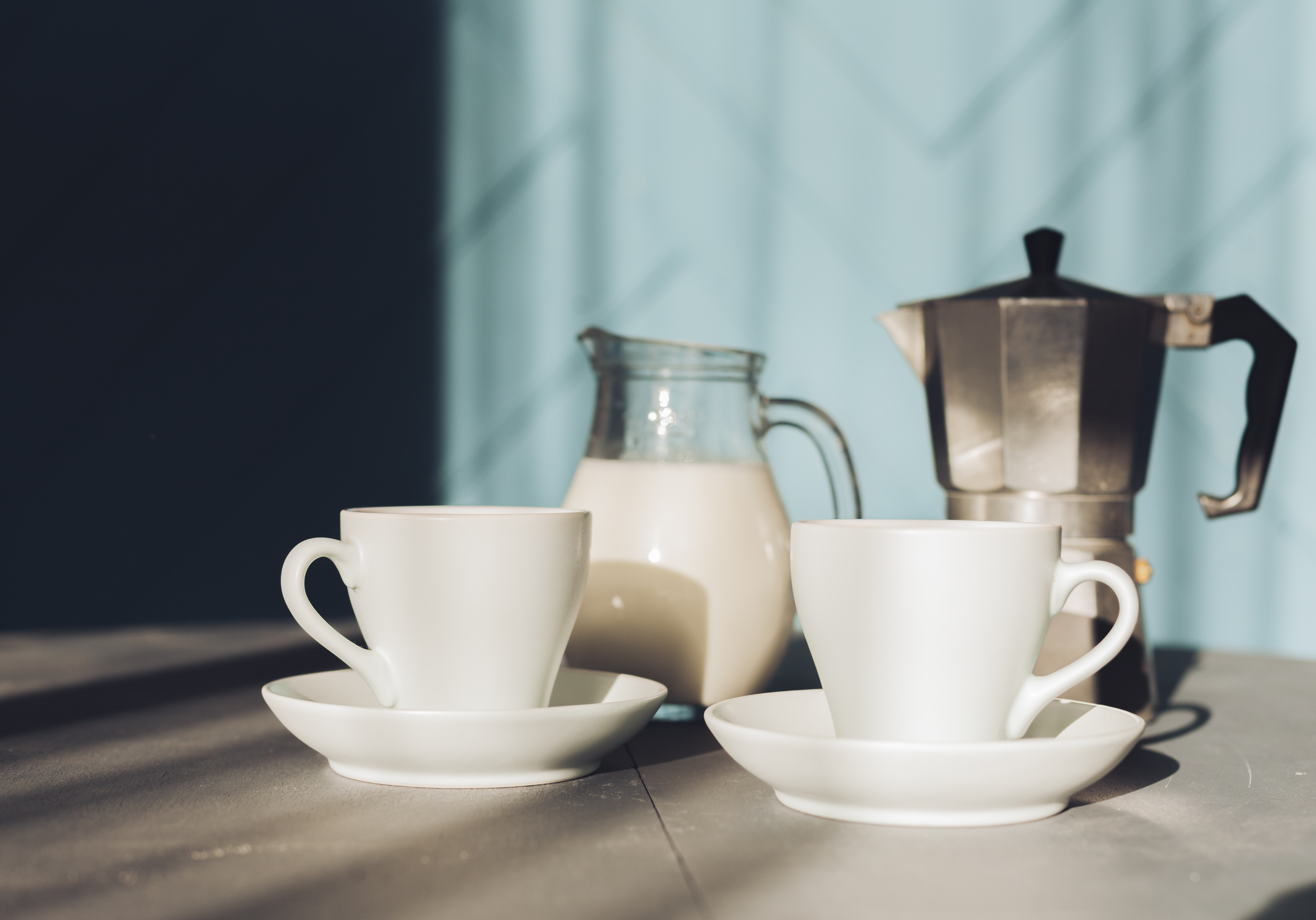 Coffee set representing team coffee breaks and social connections at work